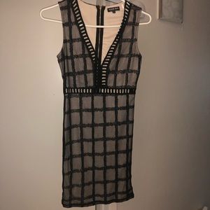 Little black dress with nude